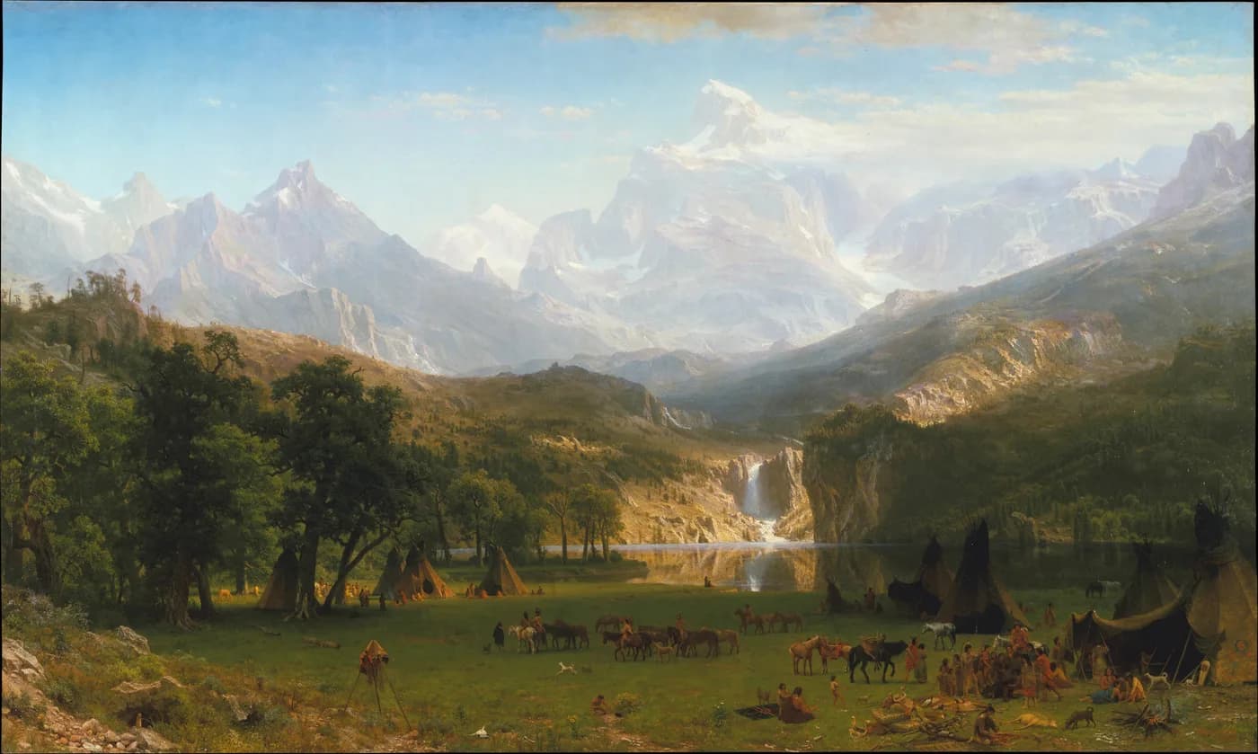 The Rocky Mountains, Lander's Peak, the painting itself.